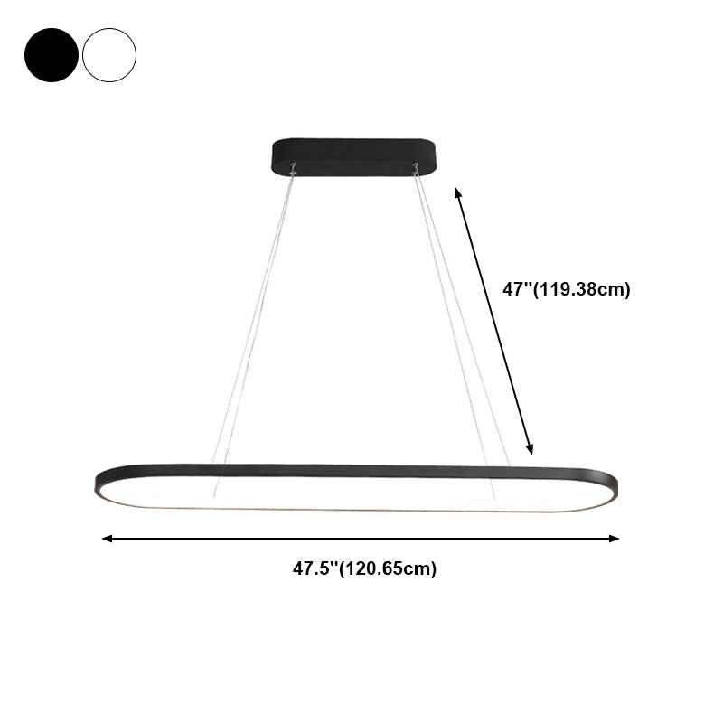 Nordic Linear Chandelier Metal Single Light Chandelier Pendant for Living Room