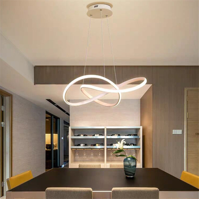 Nordic Linear Chandelier Single Light LED Chandelier Pendant for Living Room