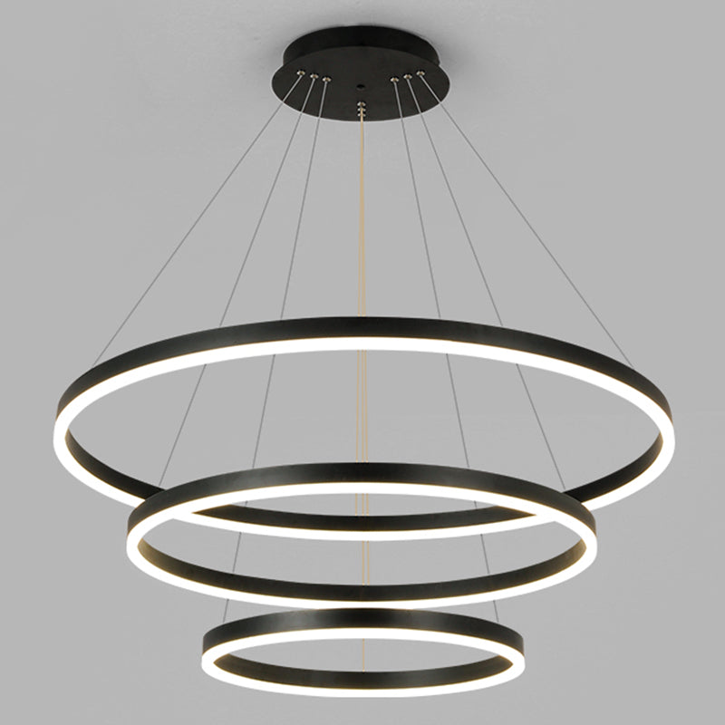 Nordic Layered Chandelier Metal Circle Chandelier Pendant for Living Room