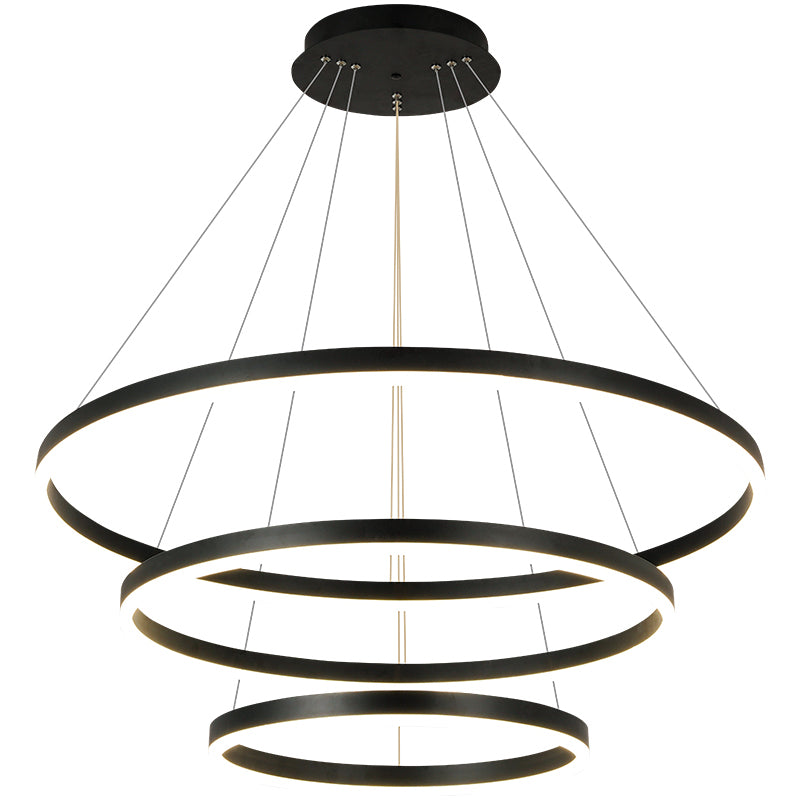 Nordic Layered Chandelier Metal Circle Chandelier Pendant for Living Room