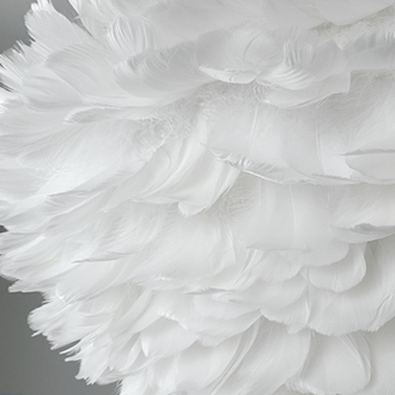 Nordic White Chandelier Feather Geometric Chandelier Pendant for Living Room