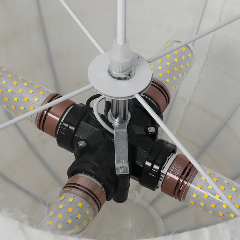 Nordic White Chandelier Feather Geometric Chandelier Pendant for Living Room