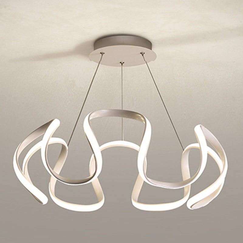 Contemporary Wave Chandelier Lights Metal 1 Light Chandelier Pendant Light