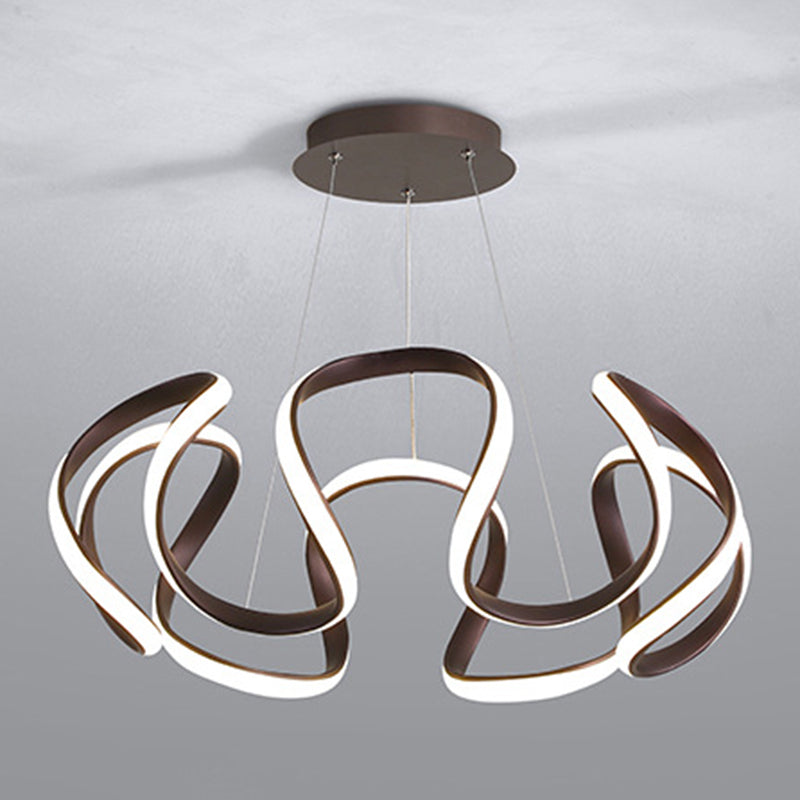 Contemporary Wave Chandelier Lights Metal 1 Light Chandelier Pendant Light