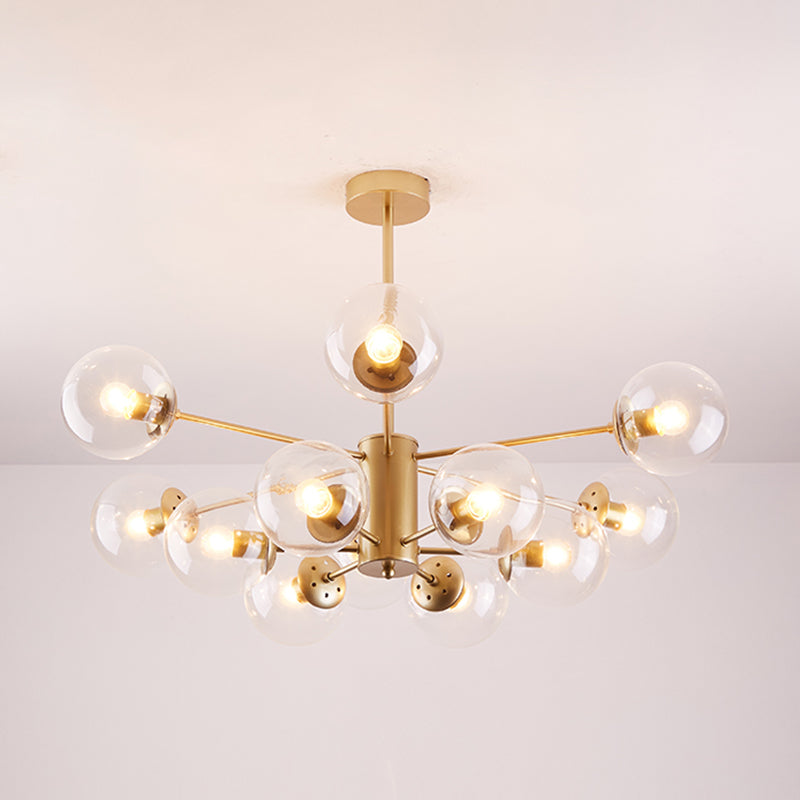 Luces de lámpara de lámpara de araña de la esfera contemporánea Luz colgante de vidrio para sala de estar