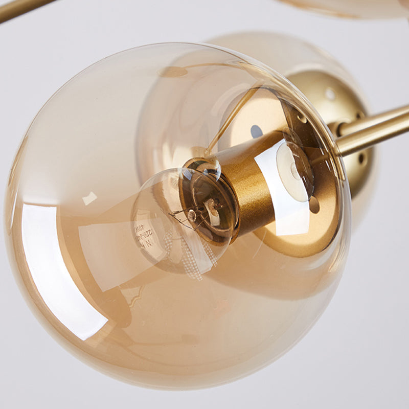 Luces de lámpara de lámpara de araña de la esfera contemporánea Luz colgante de vidrio para sala de estar