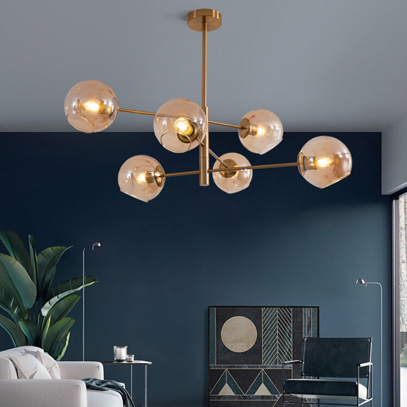 Modern Globe Chandelier Lights Glass Chandelier Pendant Light for Living Room