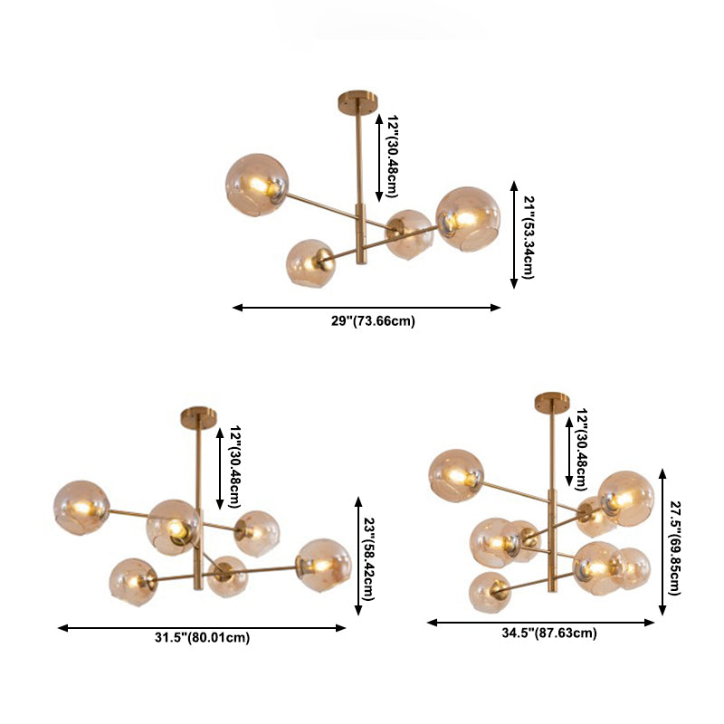 Modern Globe Chandelier Lights Glass Chandelier Pendant Light for Living Room