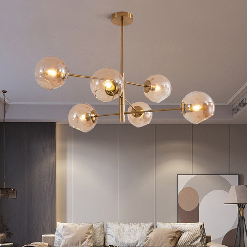 Modern Globe Chandelier Lights Glass Chandelier Pendant Light for Living Room