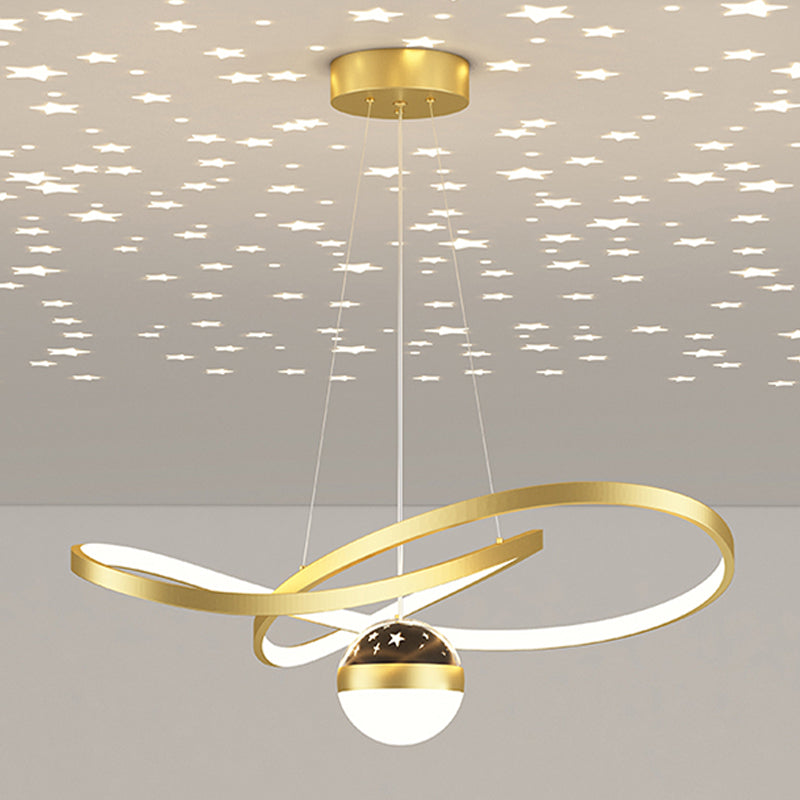 Twist Shade Metal Chandelier Lights Modern 2- Light Chandelier Lighting Fixtures