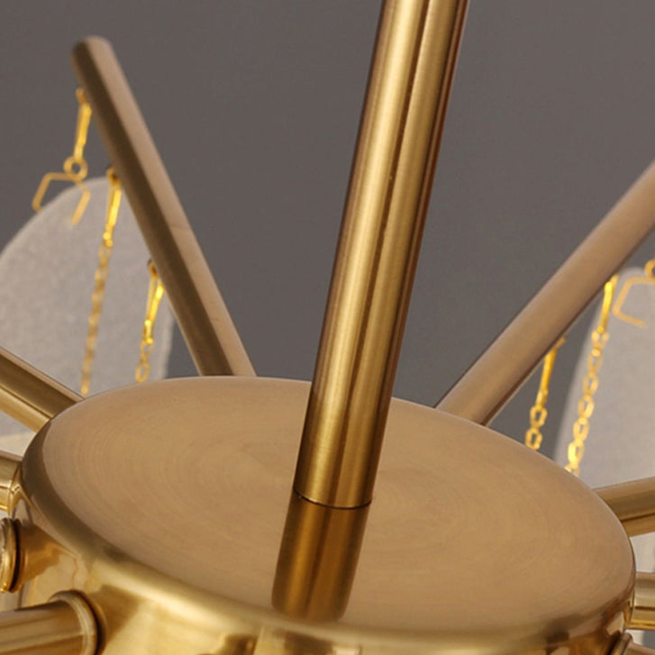 Luces colgantes de geometría de estilo contemporáneo lámparas de araña colgantes de vidrio en oro