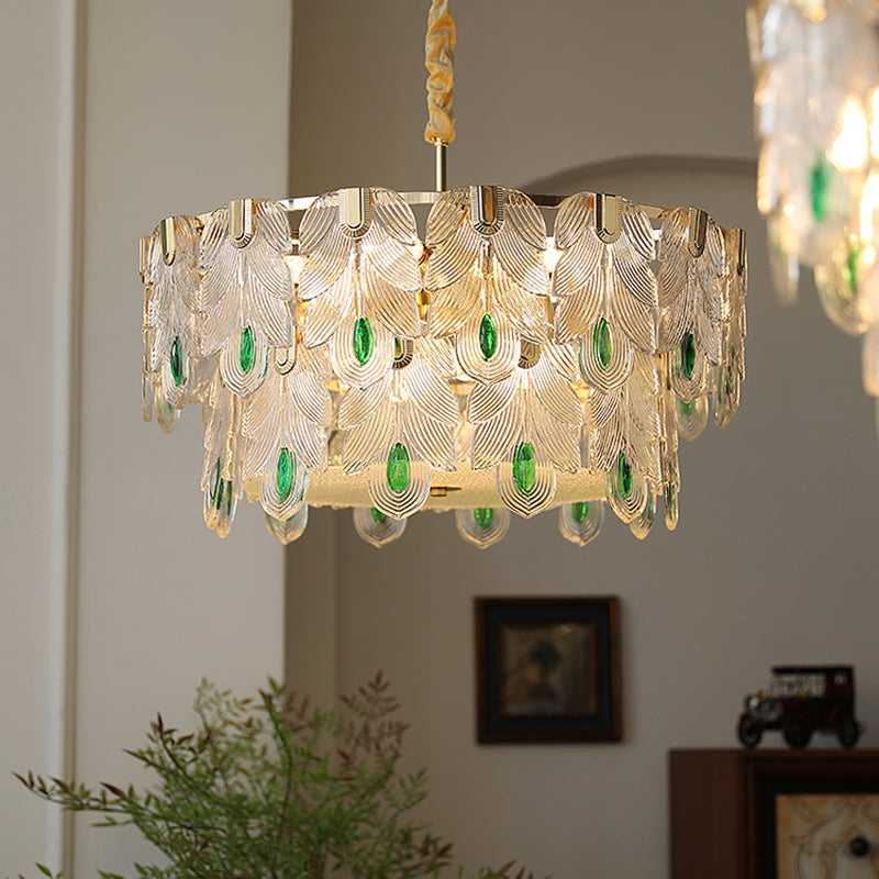 Candeleras colgantes de geometría de estilo contemporáneo Candeliers colgantes de vidrio en oro