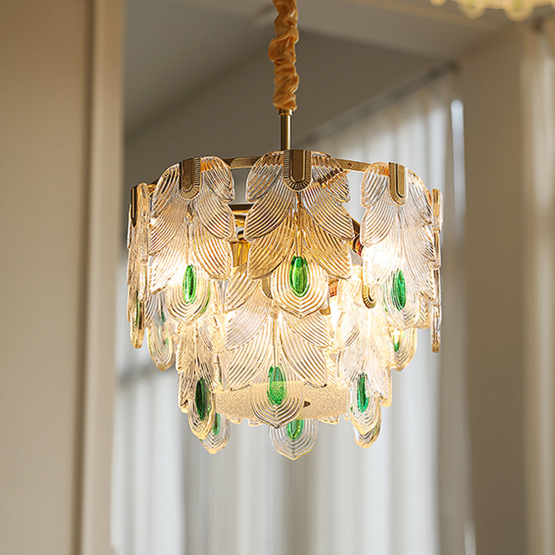 Candeleras colgantes de geometría de estilo contemporáneo Candeliers colgantes de vidrio en oro