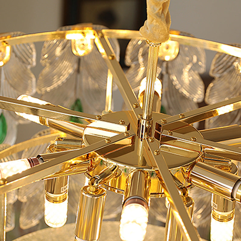 Candeleras colgantes de geometría de estilo contemporáneo Candeliers colgantes de vidrio en oro