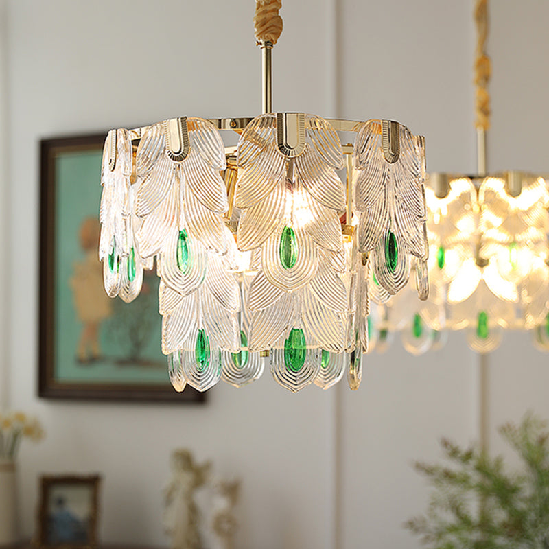 Candeleras colgantes de geometría de estilo contemporáneo Candeliers colgantes de vidrio en oro