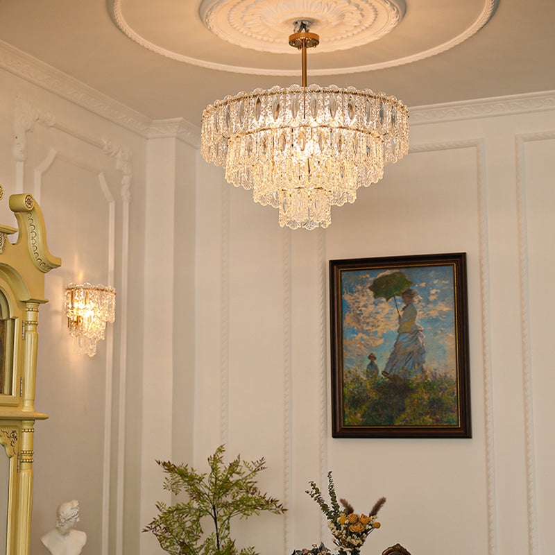 Contemporary Style Geometry Pendant Chandeliers Glass Chandelier Lighting Fixtures in Gold