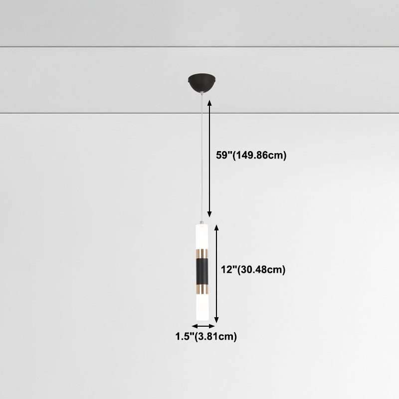 Cylindrical Shape Metal Hanging Lights Modern Style Hanging Light Fixtures