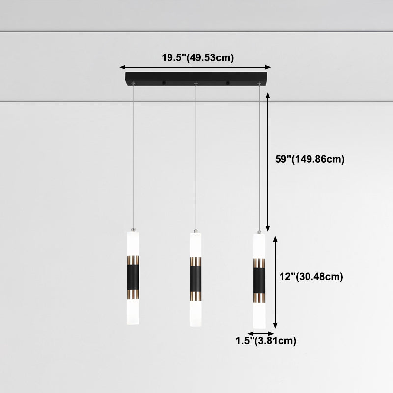Cylindrical Shape Metal Hanging Lights Modern Style Hanging Light Fixtures