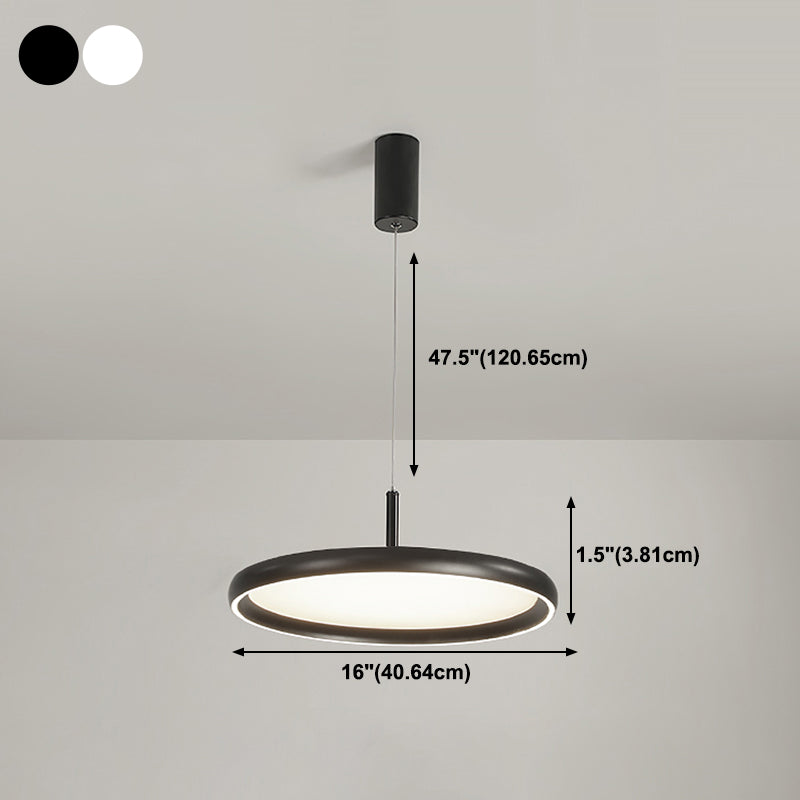 Lumo moderno a forma di metallo a forma rotonda a 1 luce appesa a 1 luce