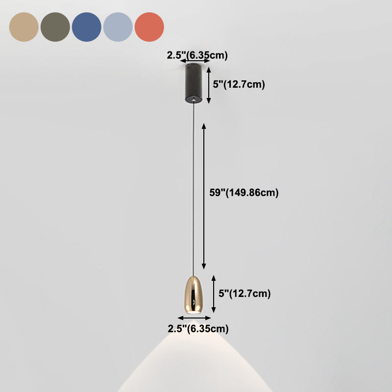 Unique Shape Hanging Lighting Modern Style Metal 1 Light Hanging Lamp for Bedroom