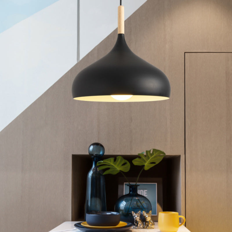 Domed Metal Hanging Ceiling Light Minimalist Style Pendant Lighting Fixture