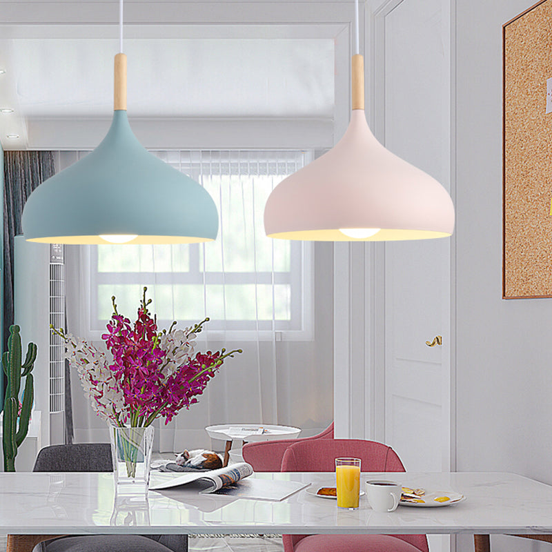 Domed Metal Hanging Ceiling Light Minimalist Style Pendant Lighting Fixture