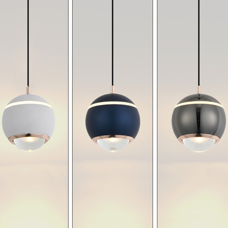 Spherical Shape Hanging Lighting Modern Style Metal 2 Light Hanging Lamp for Bedroom