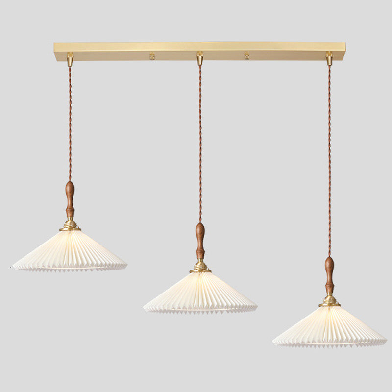 Conical Hanging Pendant Light Minimalist Wood Dining Room Hanging Light Fixture