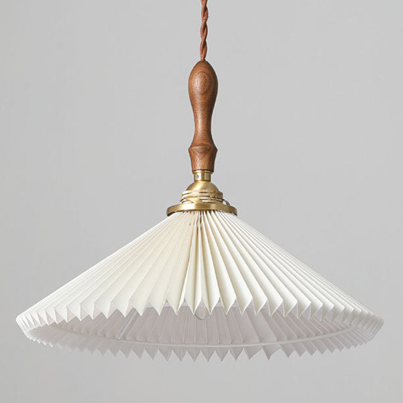 Conical Hanging Pendant Light Minimalist Wood Dining Room Hanging Light Fixture