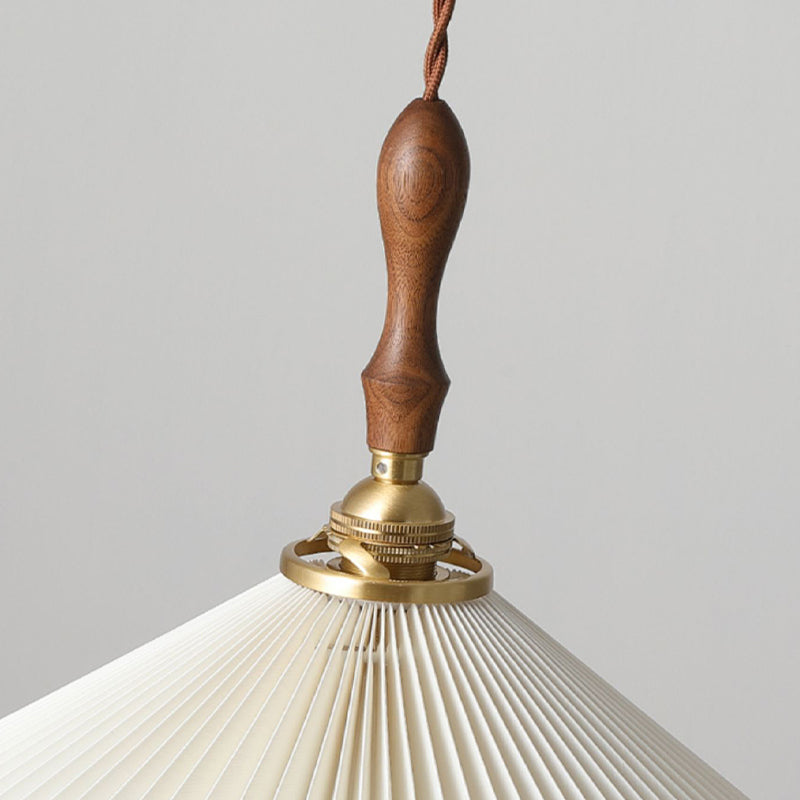 Conical Hanging Pendant Light Minimalist Wood Dining Room Hanging Light Fixture