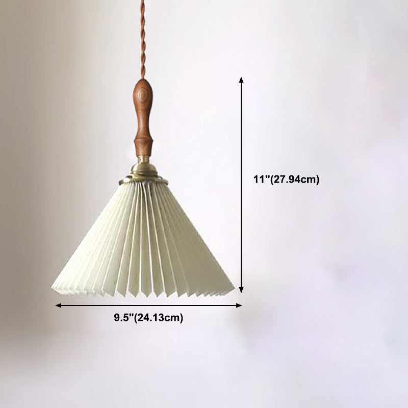 Conical Hanging Pendant Light Minimalist Wood Dining Room Hanging Light Fixture