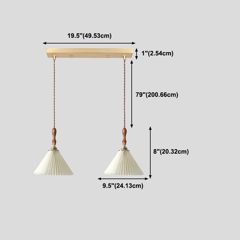 Conical Hanging Pendant Light Minimalist Wood Dining Room Hanging Light Fixture