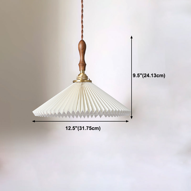 Conical Hanging Pendant Light Minimalist Wood Dining Room Hanging Light Fixture