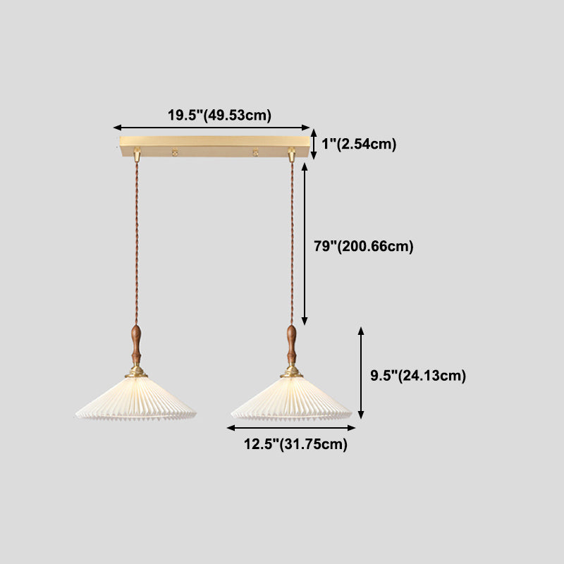 Conical Hanging Pendant Light Minimalist Wood Dining Room Hanging Light Fixture