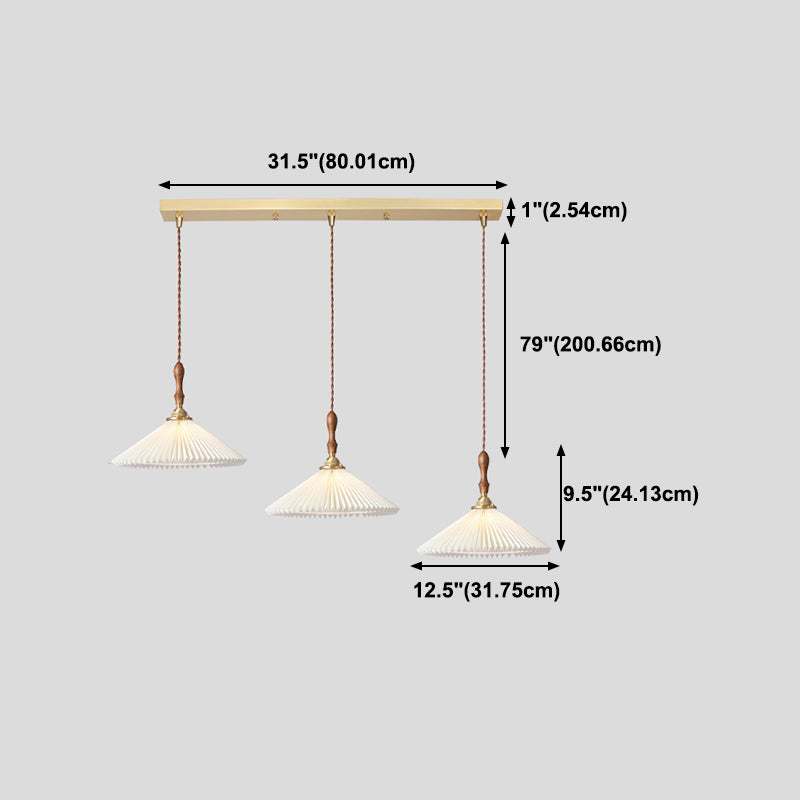 Conical Hanging Pendant Light Minimalist Wood Dining Room Hanging Light Fixture