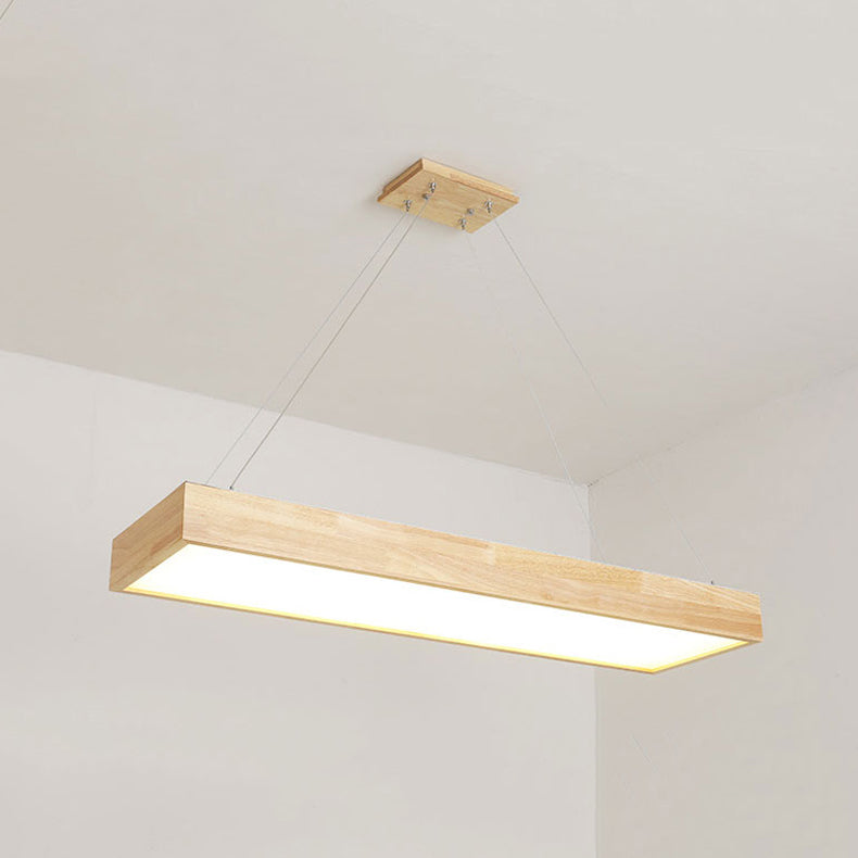 Wooden Hanging Lamp Simplicity Pendent Lighting Fixture for Meeting Room