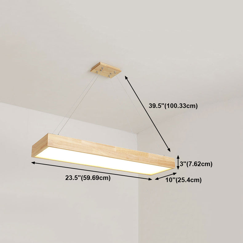 Wooden Hanging Lamp Simplicity Pendent Lighting Fixture for Meeting Room
