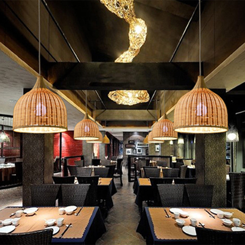 Rattan Hanging Light Modern Style Pendent Lighting Fixture for Sitting Room