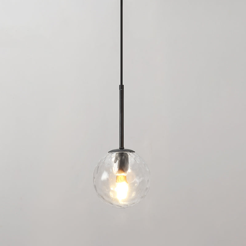 1 Light Spherical Hanging Pendant Modern Style Glass Hanging Lighting for Bedroom