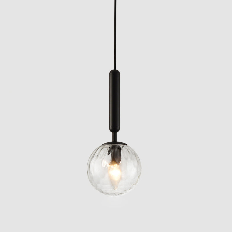 1 Light Spherical Hanging Pendant Modern Style Glass Hanging Lighting for Bedroom