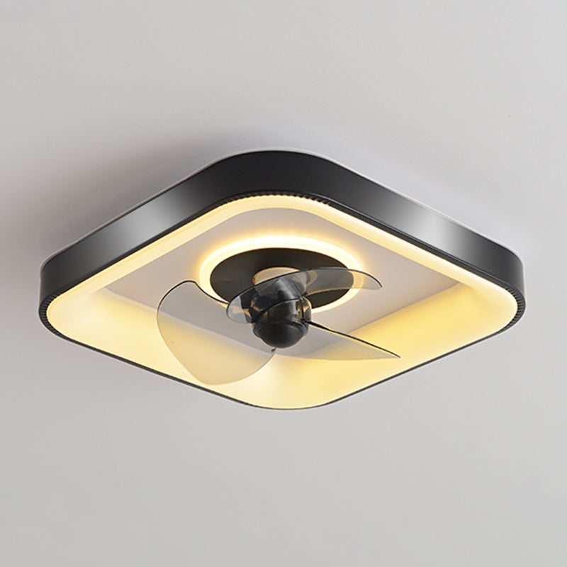 Ventola a soffitto in metallo a forma geometrica Stile moderno a 2 luci lampada a ventola del soffitto