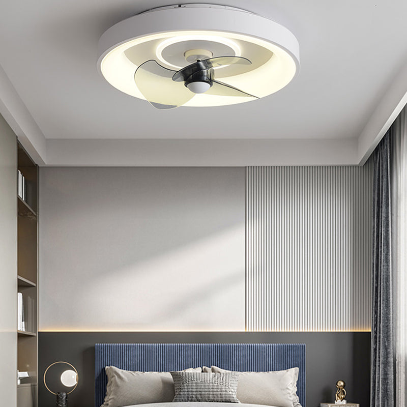 Ventola a soffitto in metallo a forma geometrica Stile moderno a 2 luci lampada a ventola del soffitto