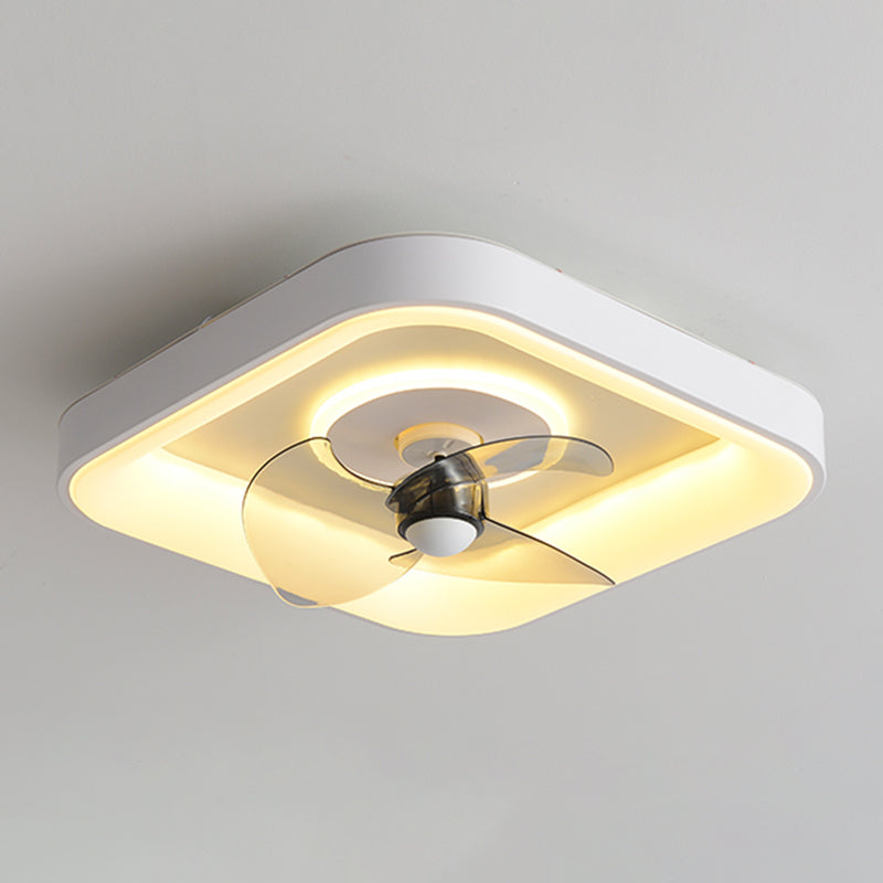 Ventola a soffitto in metallo a forma geometrica Stile moderno a 2 luci lampada a ventola del soffitto