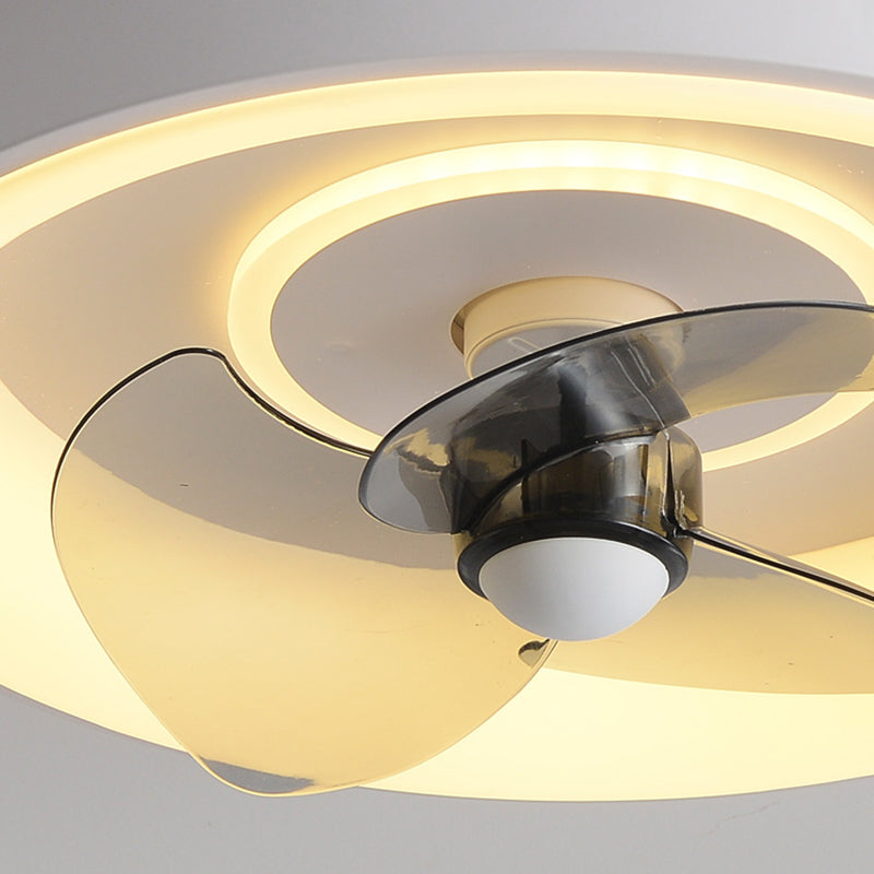 Ventola a soffitto in metallo a forma geometrica Stile moderno a 2 luci lampada a ventola del soffitto
