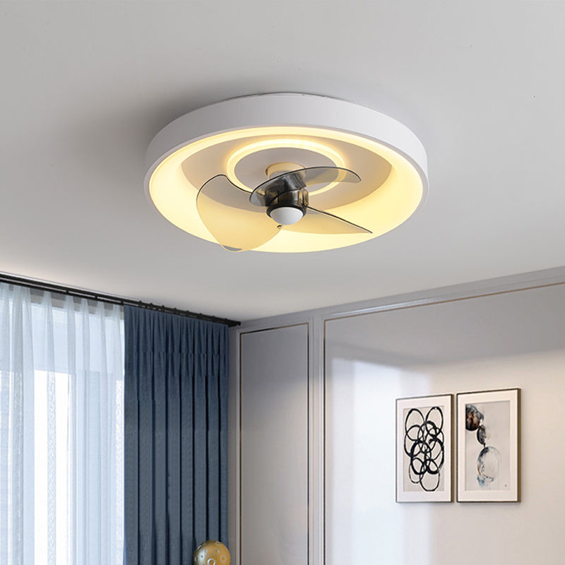 Ventola a soffitto in metallo a forma geometrica Stile moderno a 2 luci lampada a ventola del soffitto
