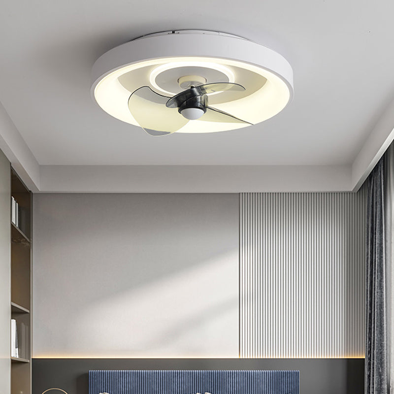 Ventola a soffitto in metallo a forma geometrica Stile moderno a 2 luci lampada a ventola del soffitto