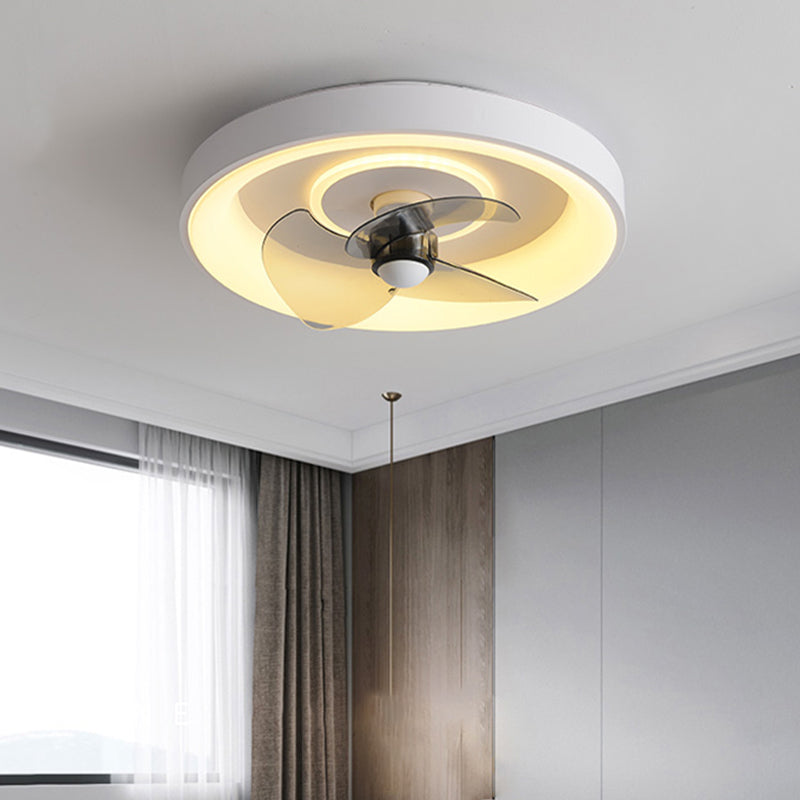 Ventola a soffitto in metallo a forma geometrica Stile moderno a 2 luci lampada a ventola del soffitto