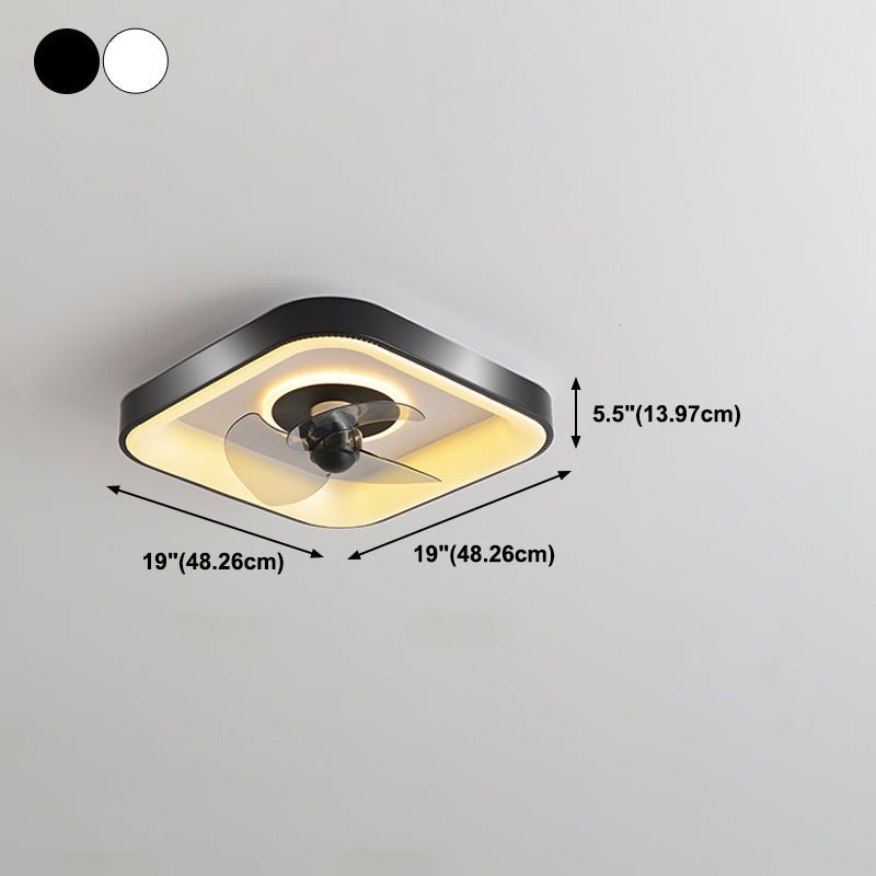 Ventola a soffitto in metallo a forma geometrica Stile moderno a 2 luci lampada a ventola del soffitto