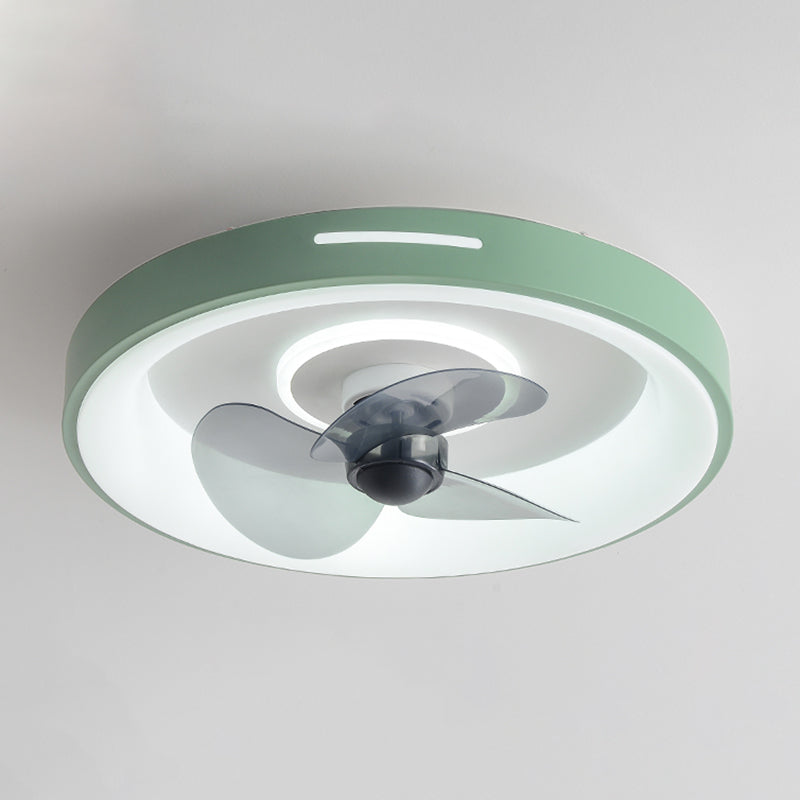 Metal Geometric Ceiling Fan Lights Modern Style 2 Lights LED Flush Light
