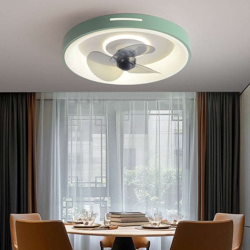 Metal Geometric Ceiling Fan Lights Modern Style 2 Lights LED Flush Light